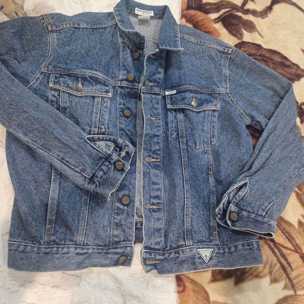Vintage Georges Marciano for GUESS Blue Denim Jean Jacket Sz Adult Large 20x23